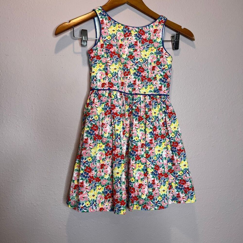 Polo Ralph Lauren girls yellow floral poplin dress micro floral